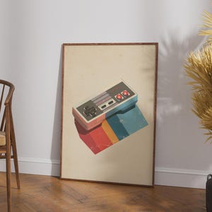 Retro spelposter, vintage NES-kontrollkonst, spelpresent, 80-talsinredning för spelrum