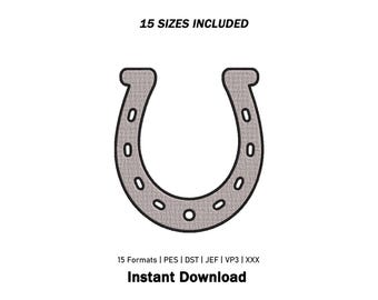 Horseshoe Embroidery Design | Mini Horse Shoe Machine Embroidery Design | Horse Embroidery  | orse Shoe Frame Embroidery | 15 Sizes