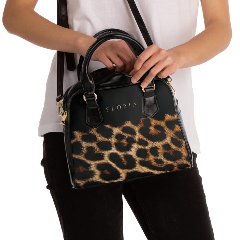 Shoulder Handbag, Leopard Print Tote | High-Grade PU Leather | Removable Strap, Interior Pockets image 4