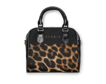 Axelväska, leopardmönstrad tote-väska | Högkvalitativt PU-läder | Avtagbar rem, innerfickor