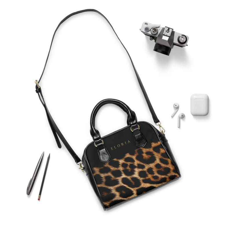 Shoulder Handbag, Leopard Print Tote | High-Grade PU Leather | Removable Strap, Interior Pockets image 3