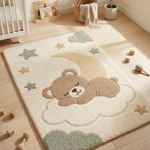 “TIDDY BEAR テディーベアー　総柄　ラグ　カーペット　マット Teddy Bear Rug - Etsy