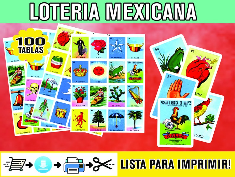 Loteria Mexicana Imprimible para Descargar en archivo PDF e - Etsy España
