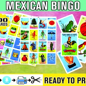 Mexican Loteria Game Cards Printable PDF INSTANT DOWNLOAD Digital File ...