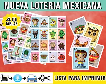 Loteria for Kids Printable Mexican Loteria Game for Kids Mexican Loteria Game Cards PDF INSTANT DOWNLOAD Digital File Ready To Print At Home