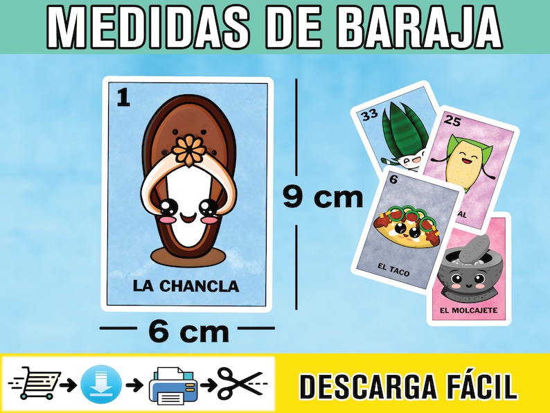 Mexican Loteria Game Cards Printable PDF INSTANT DOWNLOAD - Etsy