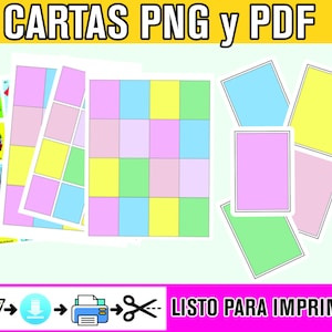 Cartas y tableros de loteria PNG PDF en blanco para personalizar con tus fotos y nombres Haz tus cartas y tableros de loteria para tu fiesta