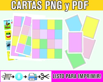 Loteria Rohlinge für Mexikanische Loteria Karten 3 verschiedene Tafeln und 6 Karten im PDF - PNG Format um Ihre eigenen Mexikanischen Loteria Karten und Tafeln herzustellen