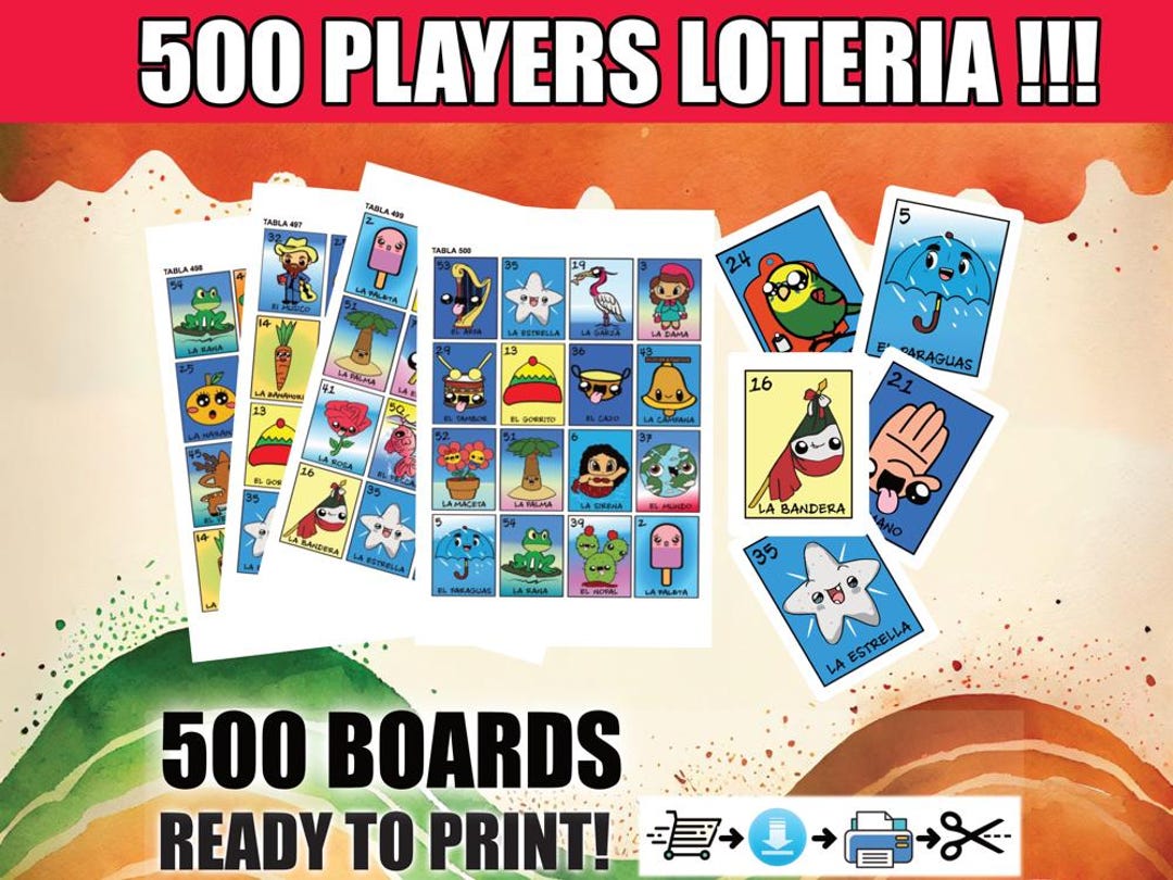 Loteria for Kids Friendly Loteria Game for 500 PLAYERS Big Party and School Loteria Cards PDF ...