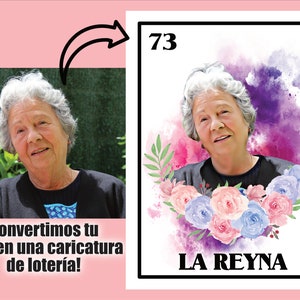Personalized loteria card from your photo Custom Loteria Card in PDF ready to print Gift idea for Birthday Present Mom Grandma and Wife