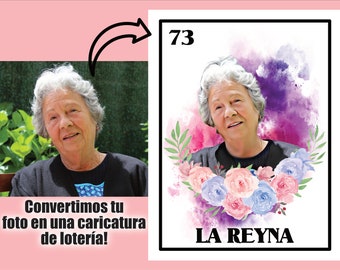Personalized loteria card from your photo Custom Loteria Card in PDF ready to print Gift idea for Birthday Present Mom Grandma and Wife