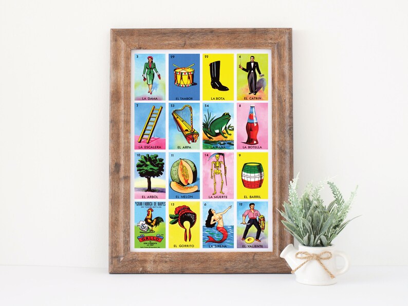 Mexican Loteria Cards Print Posters Wall Art for Home Room Etsy
