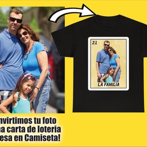 Custom Loteria Shirt From your Picture for Adults and Kids Party Personalized Loteria Card Tshirt From Your Photo Customized Bingo Shirt image 7