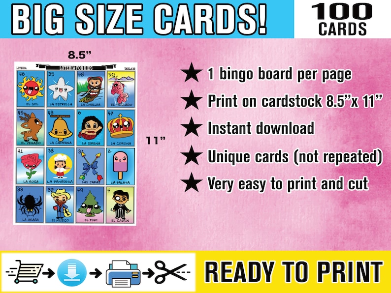 Kid Friendly Loteria Printable