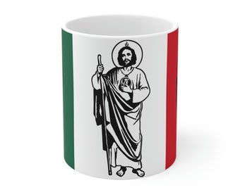 Saint Thaddeus Coffee Mug Great Gift Idea For Mexican Mom,Dad,Grandma,Grandpa,Sister And Brother Original San Judas Tadeo Birthday Present