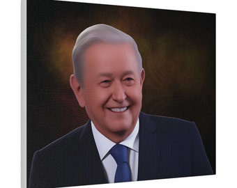 AMLO Mexican President Canvas Print Ready To Hang Mexican President Andres Manuel Lopez Obrador Wall Art Unique Gift for AMLOVERS