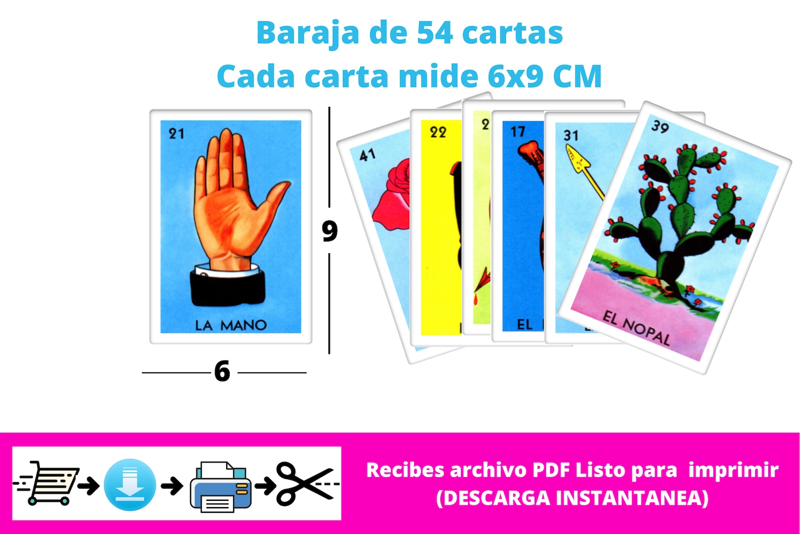 Mexican Loteria Game Cards Printable PDF INSTANT DOWNLOAD | Etsy