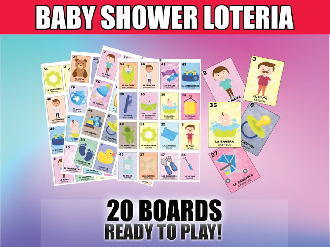 Printed Baby Shower Loteria Game Ready to Play for Baby Sower Party ...