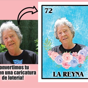 Personalized loteria card from your picture Gift for Birthday Custom loteria cards for Mother Grandmother Wife Print and make portraits