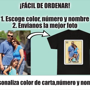 Custom Loteria Shirt From your Picture for Adults and Kids Party Personalized Loteria Card Tshirt From Your Photo Customized Bingo Shirt image 9
