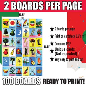 Loteria Mexicana Para Imprimir Edicion Extrema Tablas 6x6 Mexican ...