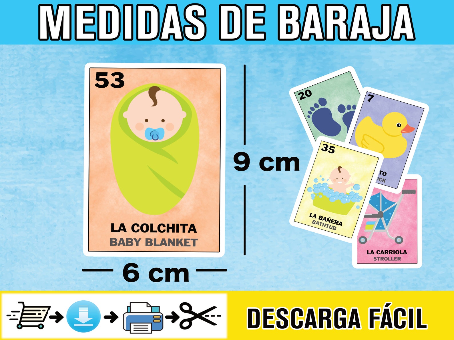 Baby Shower Loteria Game Download and Print PDF File Baby Shower Bingo ...