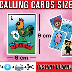 Kid Friendly Loteria Game for Party and School - BIG Loteria Cards PDF ...