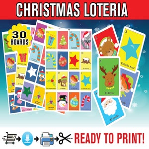 Loteria De Navidad Para Imprimir Loteria Navideña En Español Loteria De Navidad Christmas Bingo Cards Printable Game INSTANT DOWNLOAD PDF