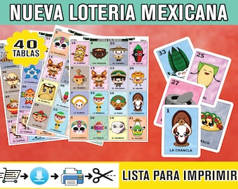 Mexican Loteria Game Cards Printable PDF INSTANT DOWNLOAD Digital File Ready To Print Nueva Loteria Mexicana Viva Mexico 2026 Descargable