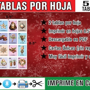 Christmas Loteria Cards Printable Game INSTANT DOWNLOAD 50 PLAYERS ...