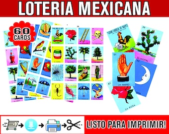 Mexican Loteria Game Cards for Download and Print to play at home - Loteria Mexicana descargar e imprimir Sin el Negrito, Borracho y Apache