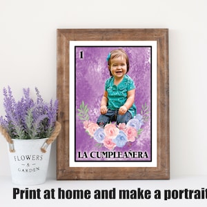 Carta Loteria Personalizada con tu foto para Fiesta de Cumpleaños  La Cumpleañera o el Cumpleañero Carta de Loteria Personalizada Fiesta