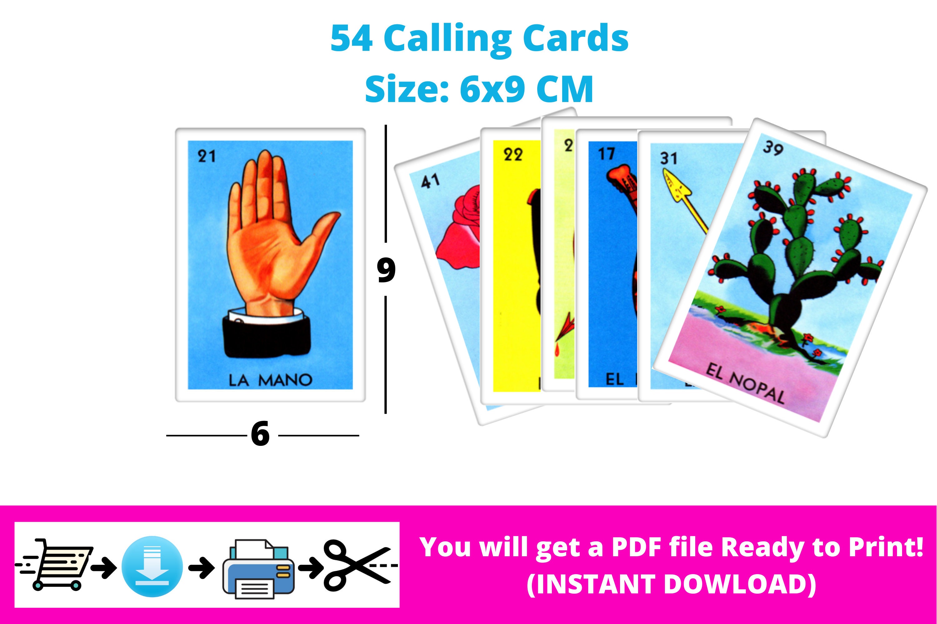 Loteria Mexicana Imprimible para Descargar PDF e imprimir en - Etsy México