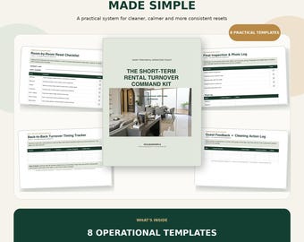 Short-Term Rental Turnover Checklist Bundle | 8 Printable Vacation Rental Cleaning & Inspection Templates