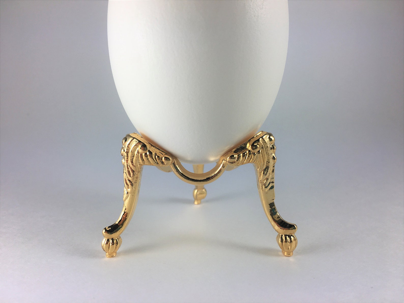 Pysanky Egg Stand Goose Egg Stand Threelegged Gold Tone Etsy