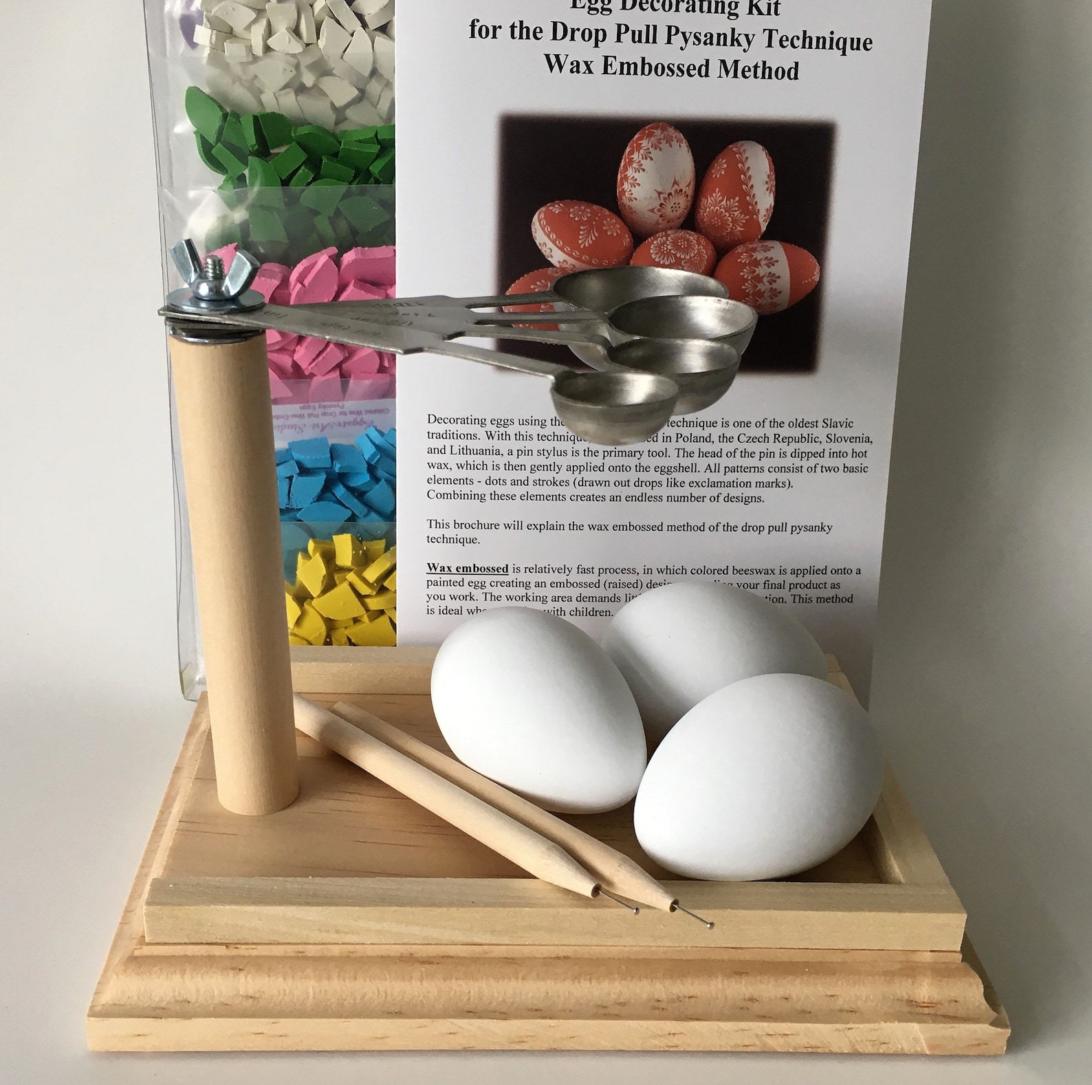 Egg Decorating Kit for Drop Pull Wax Embossed Eggs