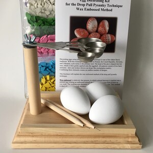 Egg Decorating Kit for Drop Pull Wax Embossed Eggs, DIY Traditional Polish Easter Eggs, Family Folk Art Activity, Easter Eggs Kit, Gift Set