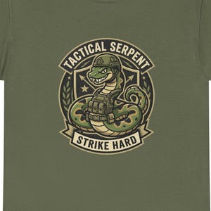 Tactical Serpent Strike Hard Tee | Military Snake Patch Graphic