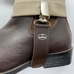 Handgefertigte Jodhpur Clips | Handgefertigte Stiefel Riemen Reithose Clips | Motorrad Fahrrad Biker Bein Riemen | Leder & Elastisch | Robust und sicher