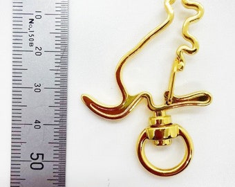 Crochet à claquement de kangourou doré en métal | | de 50 mm de haut | d’or Paquet de 10
