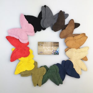 Hamag™  Butterfly Shape Suede Leather Elbow Knee Patches - Pair. Choice of 12 colours | DIY Patches | Sewing Patches | Repair Patches