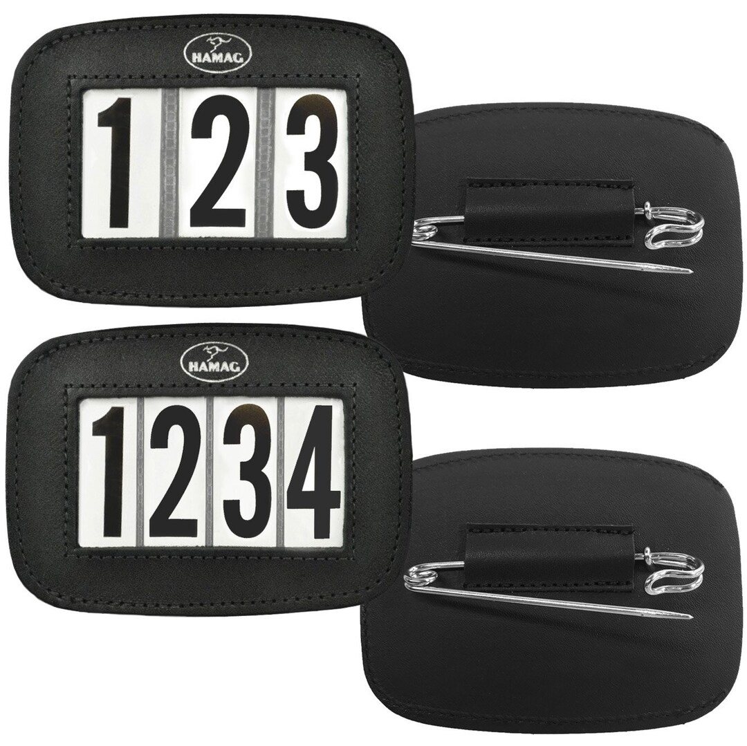 Hamag™ Leather Saddle Cloth Number Holders pair Custom Saddle Pad