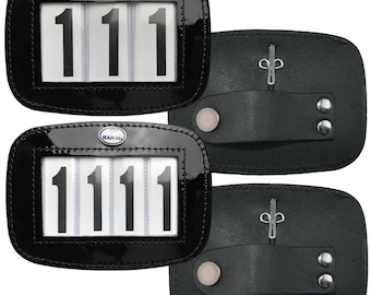 Hamag™ Patent Leather Bridle Number Holders (Pair)  | Custom Horse Bridle Number Holder | Handmade | Customise Numbers | Horse