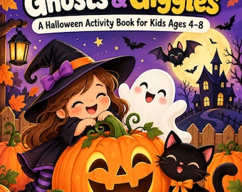 Halloween-Aktivitätsbuch für Kinder | Labyrinthe, Rätsel, Ausmalbilder (PDF-Download)