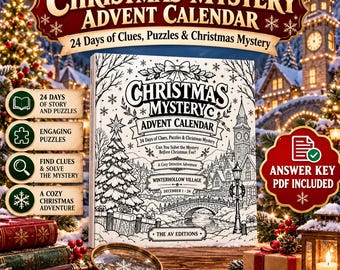 Weihnachts-Rätsel-Adventskalender, 24 Tage voller Rätsel und Hinweise (Digitaler Download)
