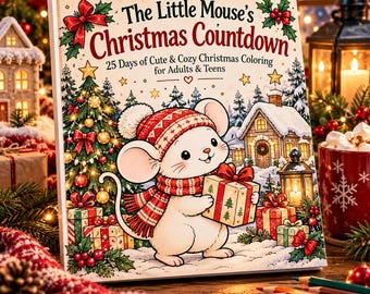 Malbuch „Kleine Maus – Weihnachtscountdown“, 25-Tage-Adventskalender (Digitaler Download)