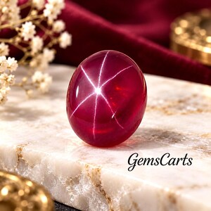 Certified Burma Star Ruby Cabochon | 15ct Oval Red Gemstone (15x12x7mm)