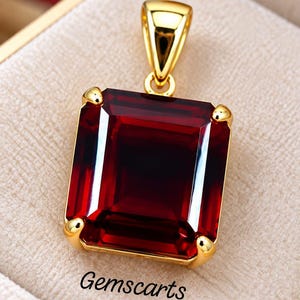 215 Ct Ruby Cube Cut Pendant, 925 Silver, 27x27x27mm, Large Red Ruby, Luxury Statement Gemstone Jewelry