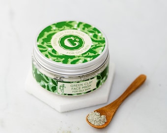 Green Clay Face Mask - 100% Natural, For Oily Skin