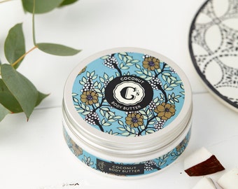 Kokosnuss Body Butter - Vegane Hautpflege - Natürliche Hautpflege - Shea Body Butter